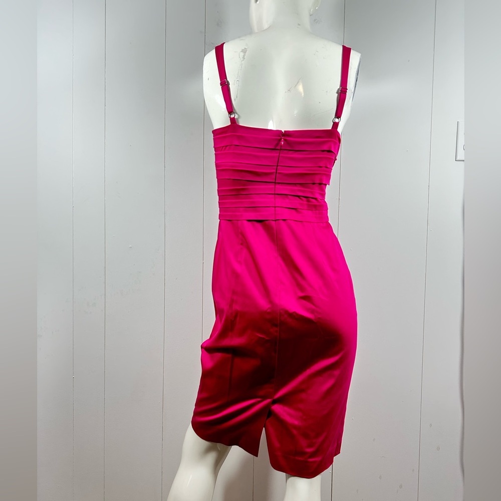 Calvin Klein Sz 4 Dress Evening Collection Sheath Magenta Women Sleeveless - Picture 5 of 12